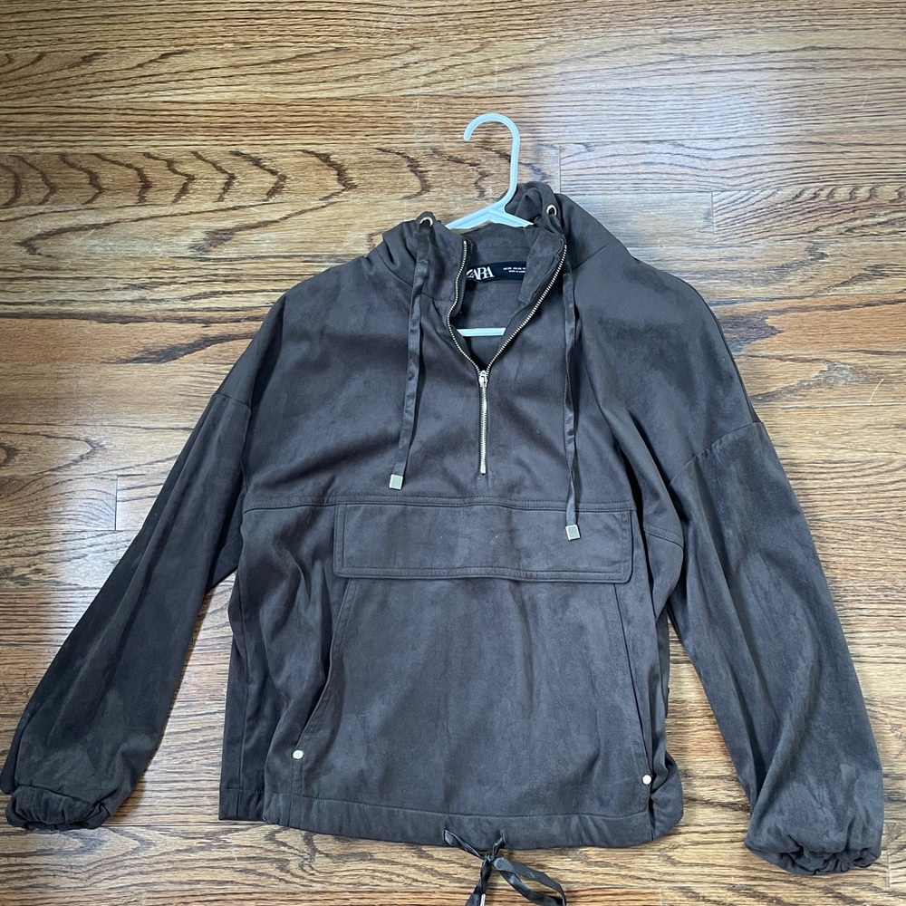 ZARA NEW suede hoodie
